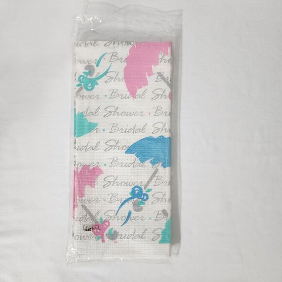 Vintage Paper Art Extra Large Table Cover Bridal Shower 54x102" Paper Tablecloth - Picture 2 of 4